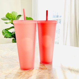 Starbucks 2022 Studded Venti Pink Lemonade Jelly 24oz Cold Cup Tumbler Winter